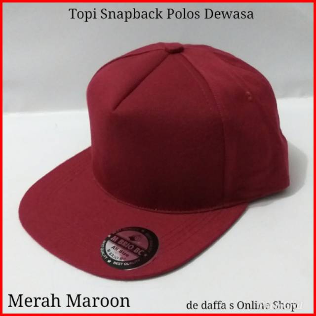 Topi Snapback Polos Dewasa Full Warna Bahan Rapel Distro Berkualitas - full warna