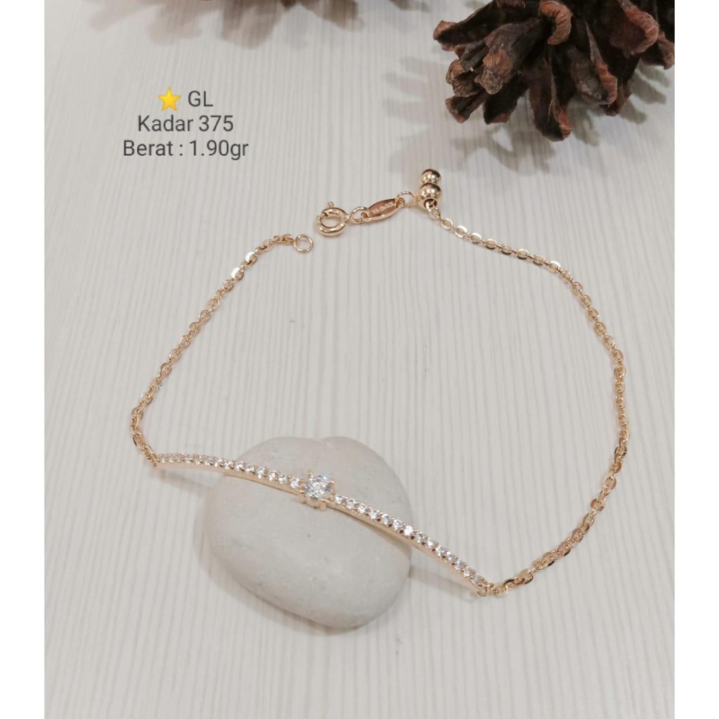 Gelang UBS emas asli serut edition kadar 375 millie molly