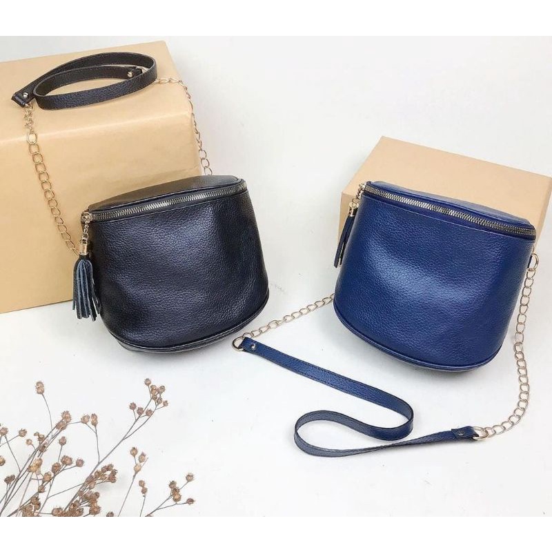 Tas Selempang Wanita / Tas Kulit Asli Papirut Sukaregang Garut Original