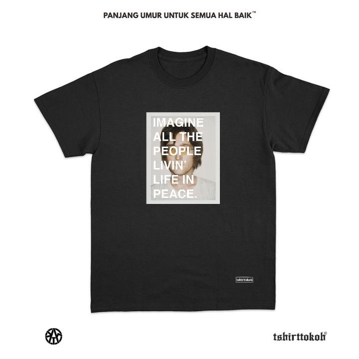 Tshirttokoh - Kaos Tokoh John Lennon - Living Peace - JohnLennon02