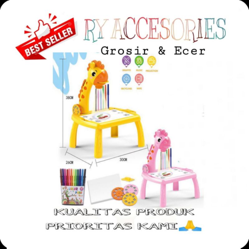 RY - Meja proyektor anak belajar edukasi / meja menggambar proyektor melukis anak meja proyektor ana
