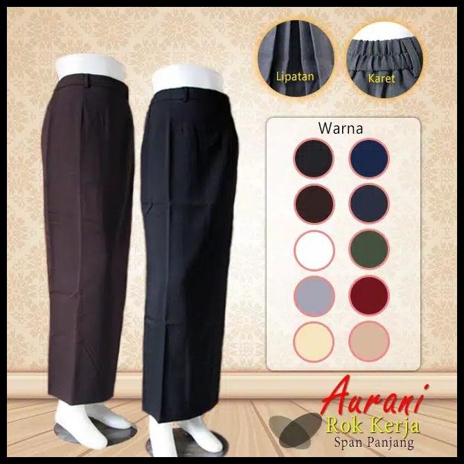 Rok Span Panjang Syakira Rok Kerja Lipit Belakang