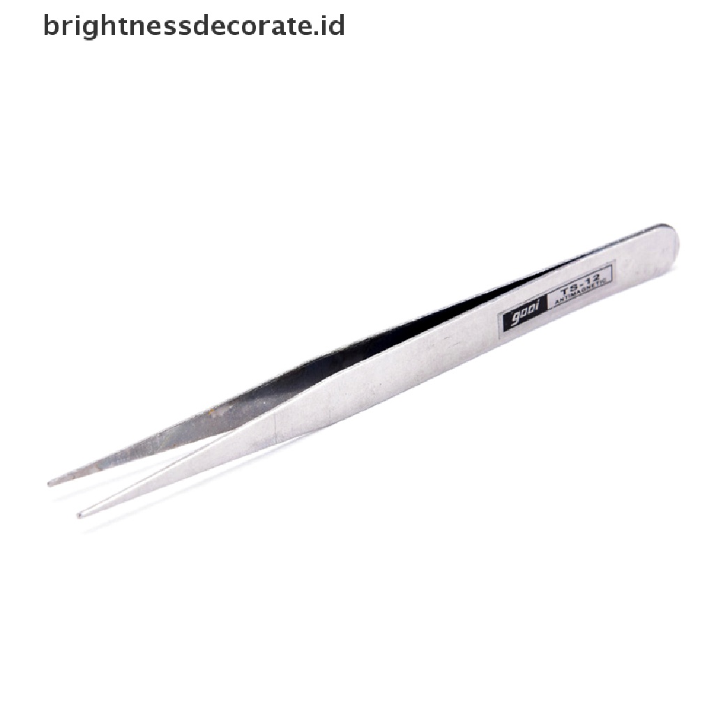 2pcs Pinset Stainless Steel Untuk Nail Art / Bulu Mata