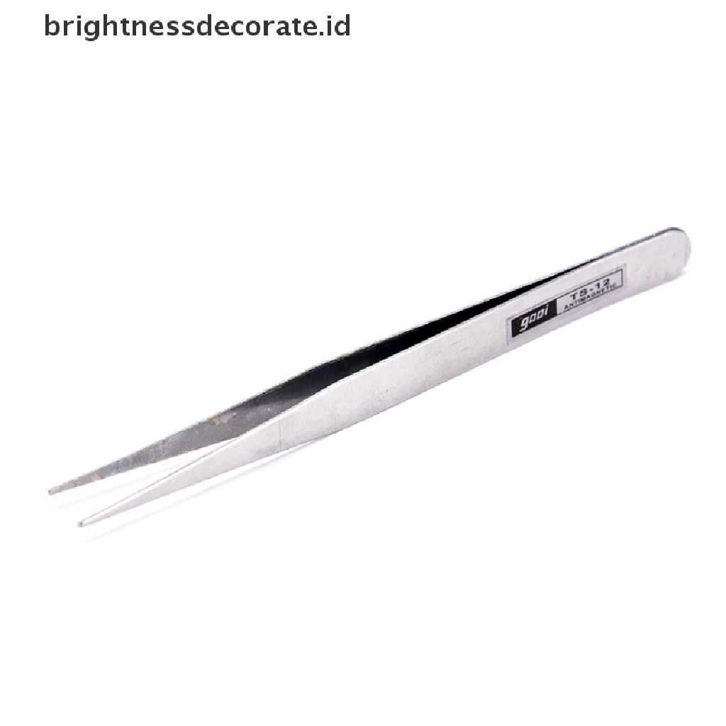 2pcs Pinset Stainless Steel Untuk Nail Art / Bulu Mata