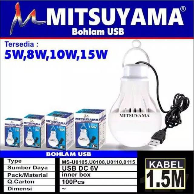 Bohlam Lampu USB / Lampu LED USB Suport Power Bank