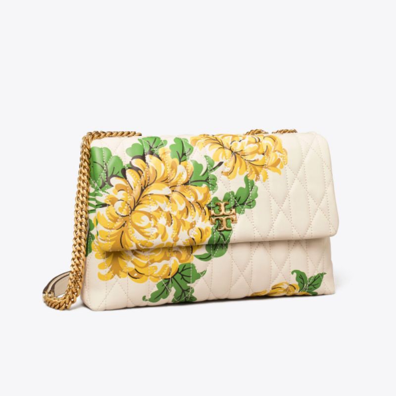 READY TB Kira Chevron Convertible Medium Bag Yellow Floral Clouds 27.5x20cm
