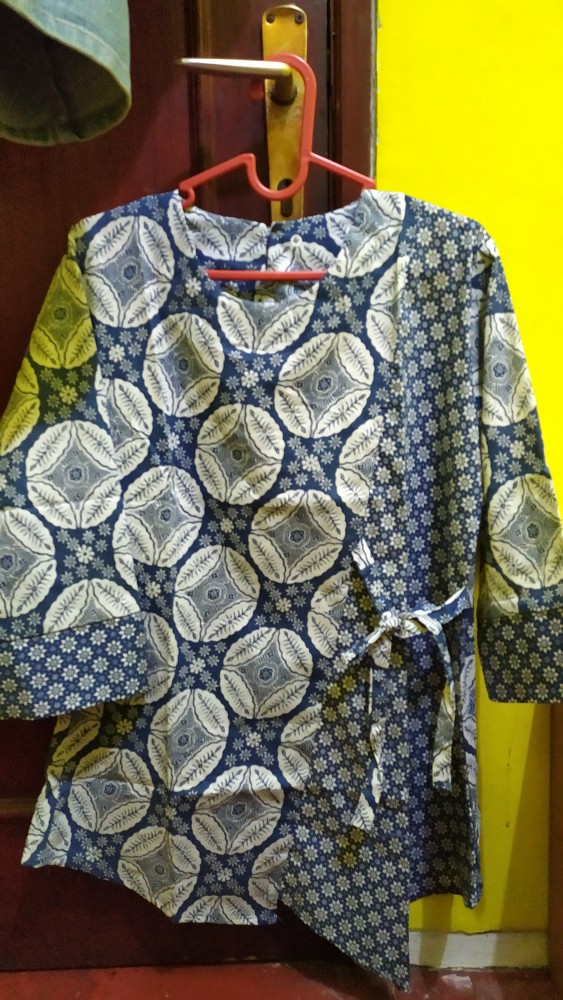 Tey-17 Batik Wanita Asj Sa Hrb026 Kenongo Kemeja Tosca Pendek