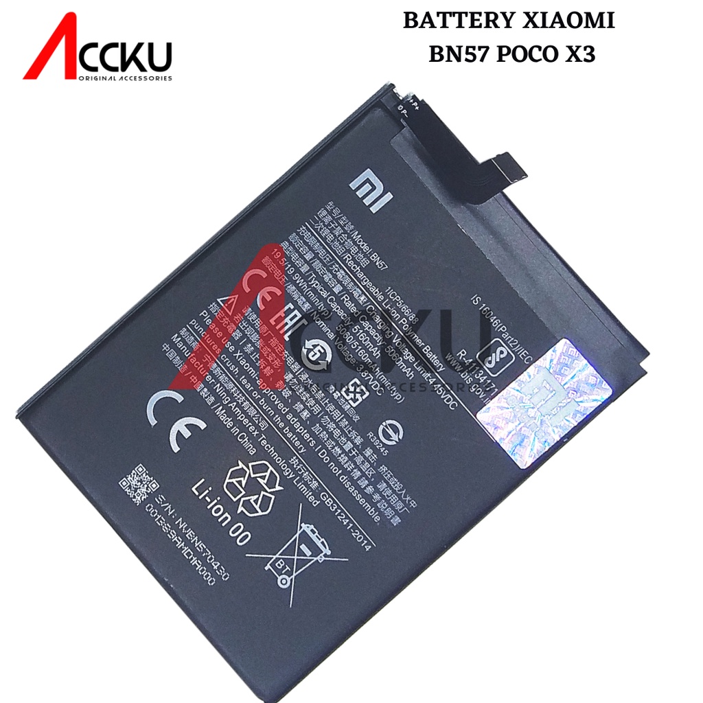 BATTERY XIAOMI POCO X3 BATTERY  XIAOMI BN57 BATERAI XIOMI POCO X3 BATERAI XIAOMI BN57 ORI