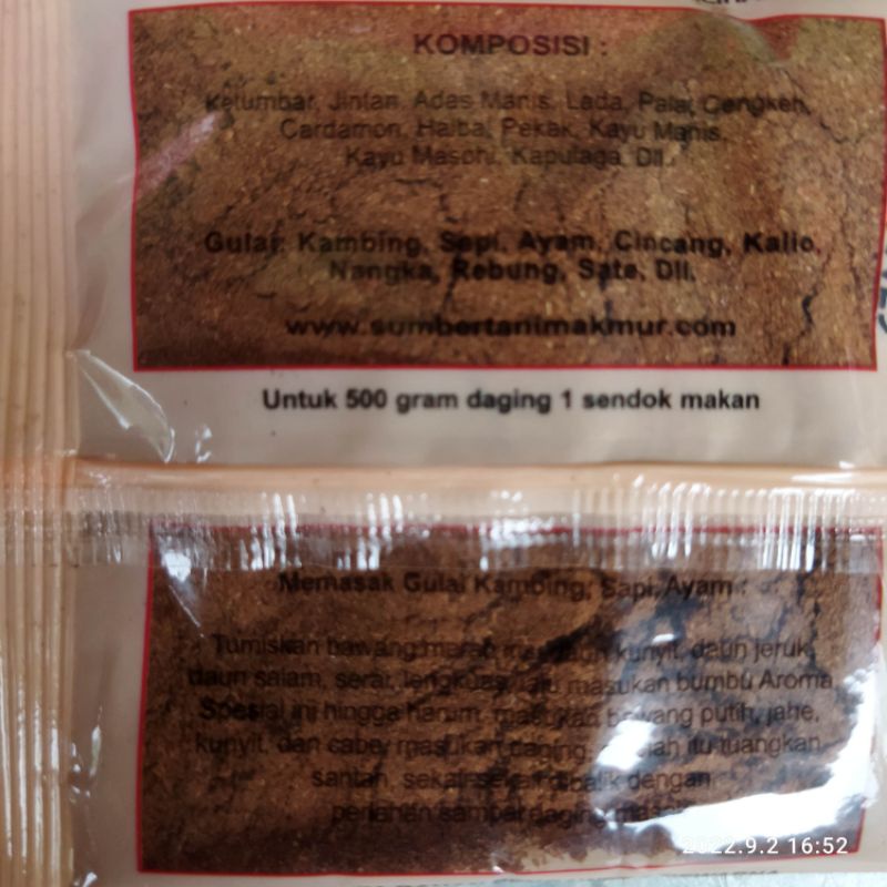 Bumbu Gulai Aroma Spesial Minang Asli