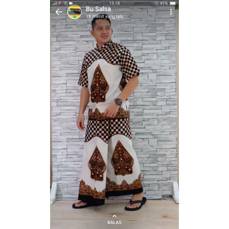 Set Sarung kemeja Koko Wayang geber guningan