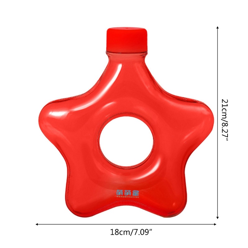 Botol Air Portabel Bentuk Bintang Bahan Plastik BPA Free Anti Tumpah Dapat Digunakan Kembali