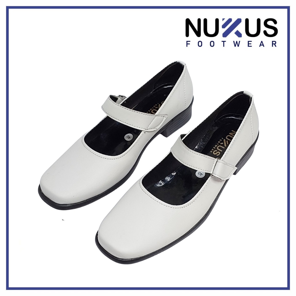 Nukus Sepatu Pantofel Paskibraka Wanita Putih - PB 01