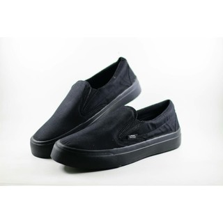  Sepatu  Vans  Slip On Slipon Slop Full Black Hitam Polos  