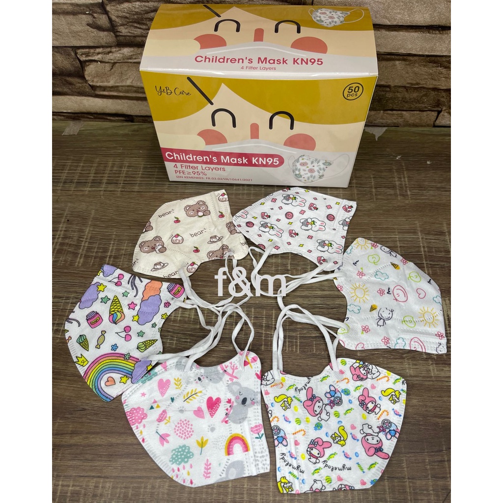 MASKER KN95 ANAK ANAK COWOK-CEWEK ISI 50PCS / MASKER