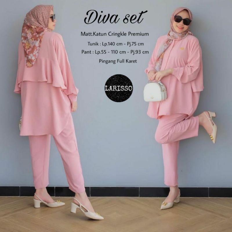 Diva set setelan rayon crinkle LD 140 jumbo 4XL