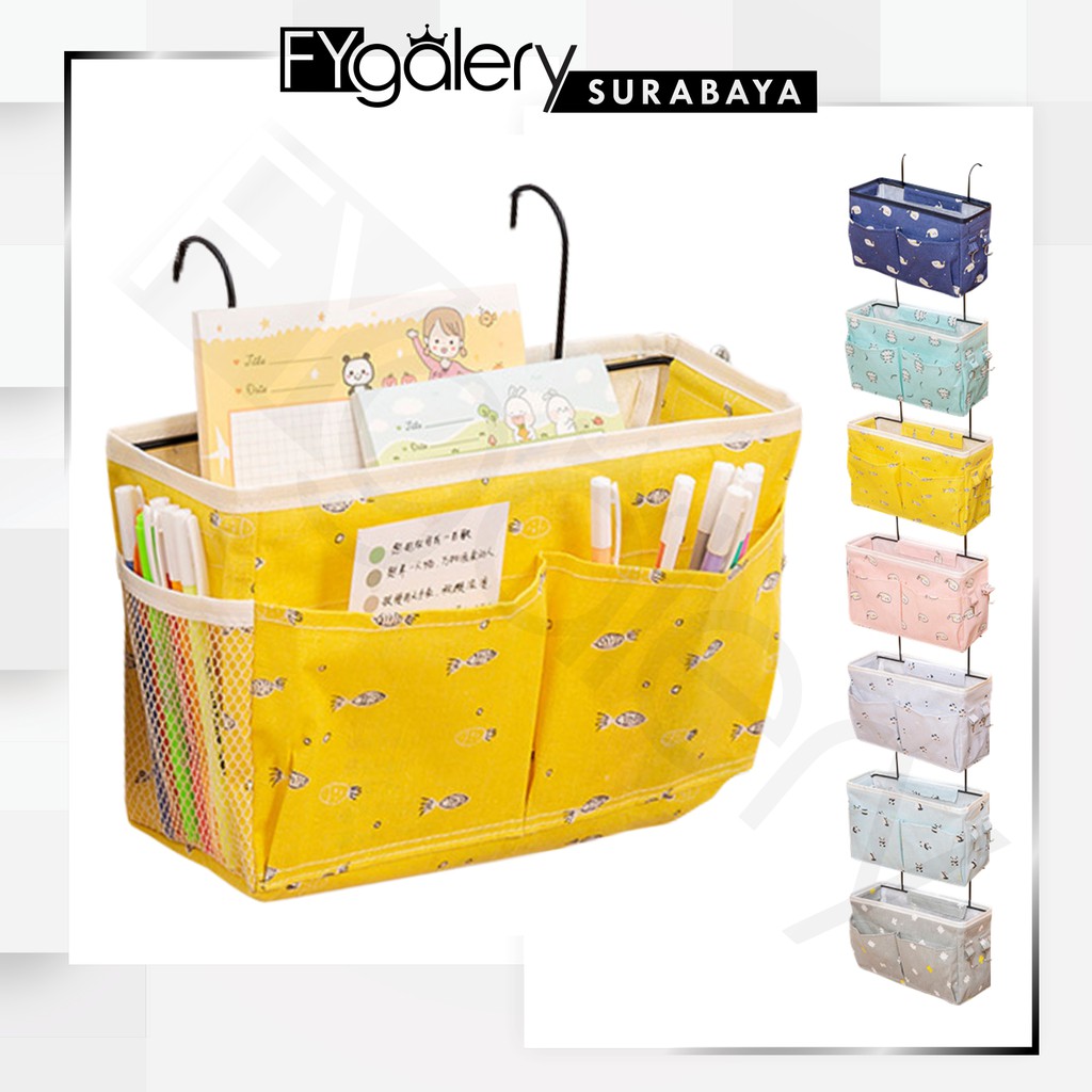 FYGALERYSURABAYA HL0226 Tas Penyimpanan Gantung Organizer Bedside Storage Serbaguna Tas Gantung