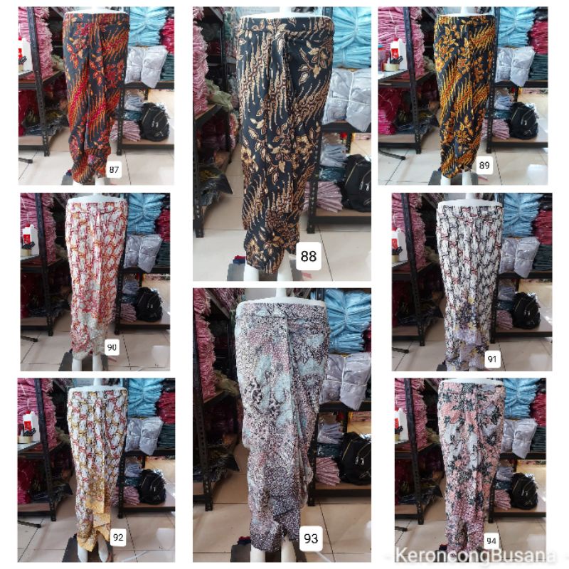 (1/3) Rok batik FOIL EMAS pinggang karet. Langsung pakai. Termurah produksi sendiri. KeroncongBusana