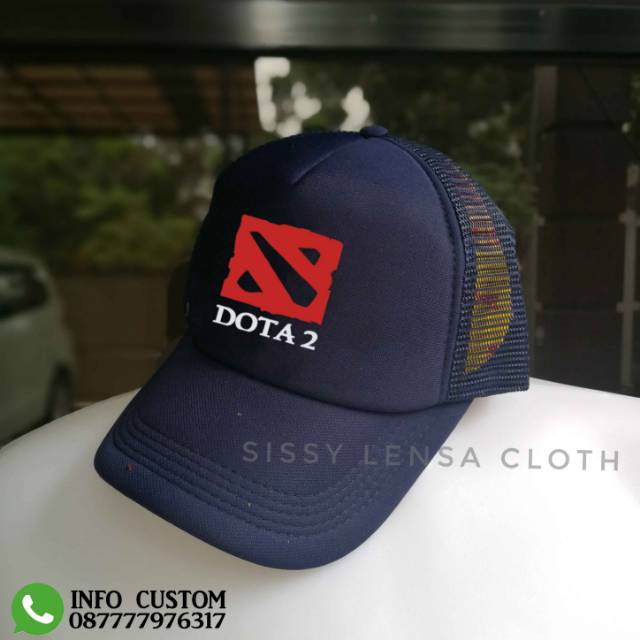 TOPI JARING TRUCKER DOTA 2 BIRU DONGKER - TS