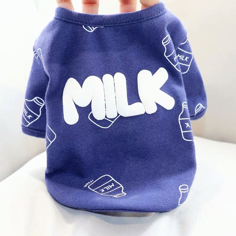 Milk Dog Cat Pet T-Shirt Baju Anjing Kucing Lucu