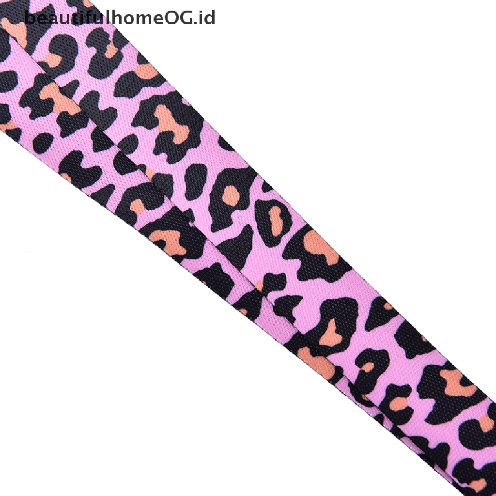 Tali Lanyard Leher Panjang Motif Leopard Dapat Dilepas Untuk holder Kunci Ponsel Universal