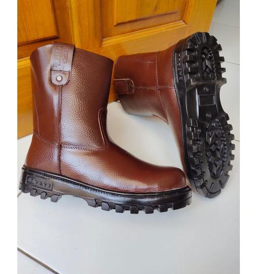Borong Irit sepatu lodong kulit asli,  sepatu safety kulit original, sepatu safety proyek kulit asli
