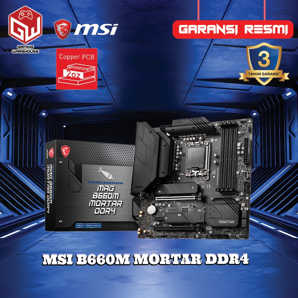 Jual Motherboard MSI B660M MORTAR DDR4 Intel LGA1700 B660 mATX GEN 12
