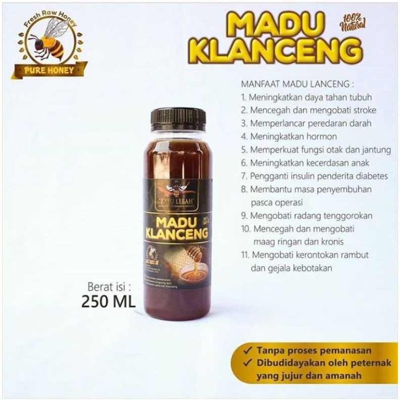 

Madu Asli Murni 100% klanceng dri Lebah Trigona cocok untk mengobati penyakit diabetes dan asam urat