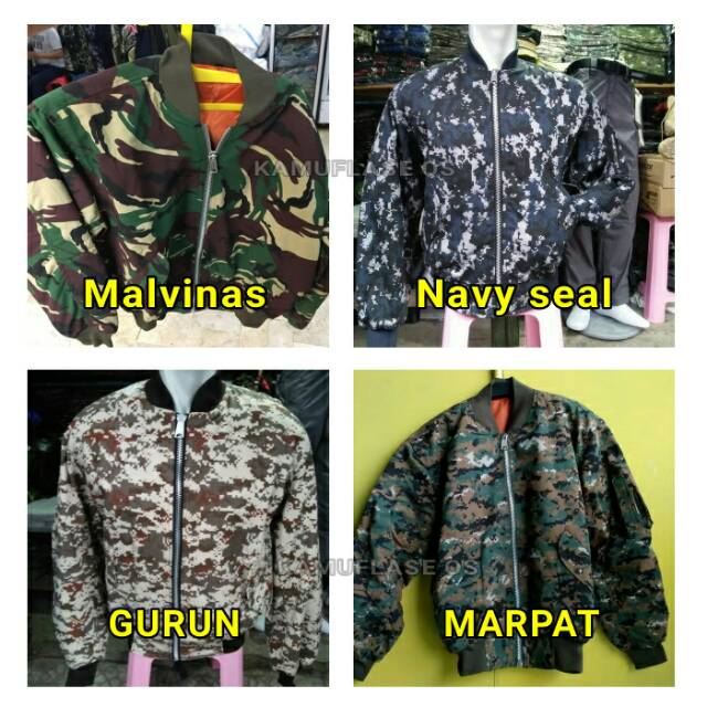JAKET BOMBER ARMY KRU LORENG AU MALPINAS GURUN MARPAT TNI NKRI