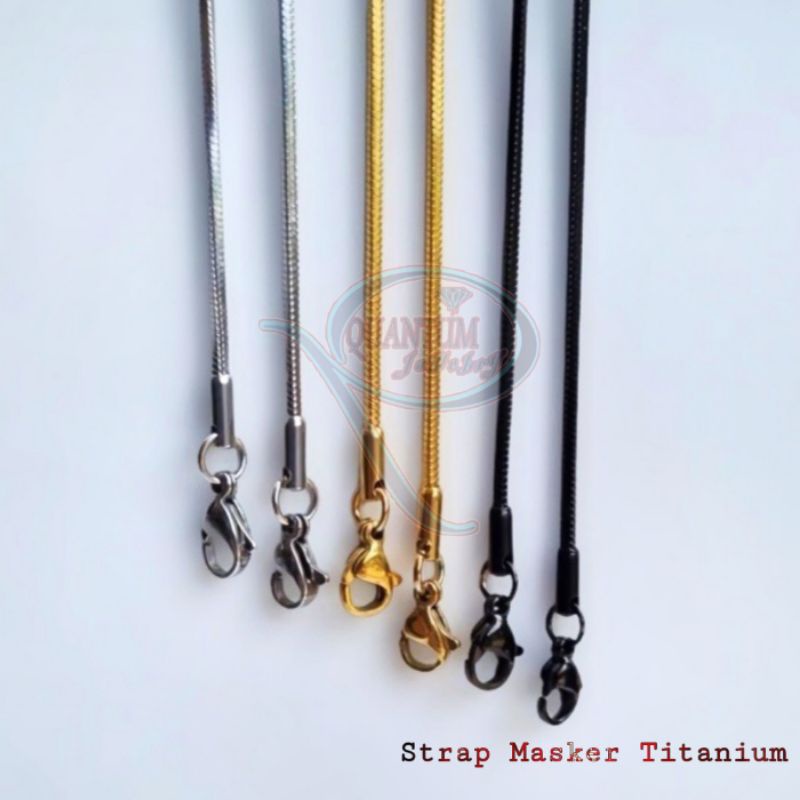 STRAP MASK MASKER KALUNG RANTAI MASKER PRIA WANITA TITANIUM STAINLESS STEEL