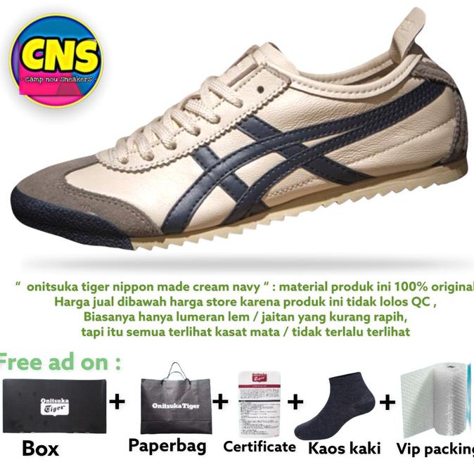 SEPATU ONITSUKA TIGER MEXICO66 DELUXE NIPPON MADE ORI " BEIGE BLACK "