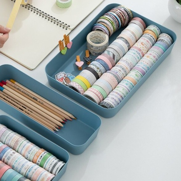 BNBS Kotak Pembatas Organizer Penyimpanan Makeup Divider Case Organize - Putih, L