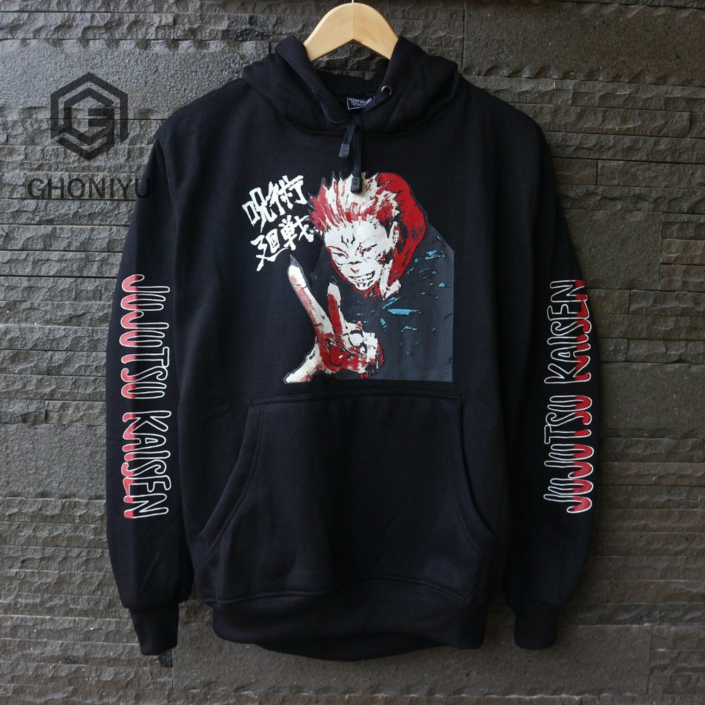 Jaket Sweater Satoru Gojo Anime Jujutsu kaisen Kanji Logo Hoodie Premium Yuuji Itadori Hoodie Jumbo