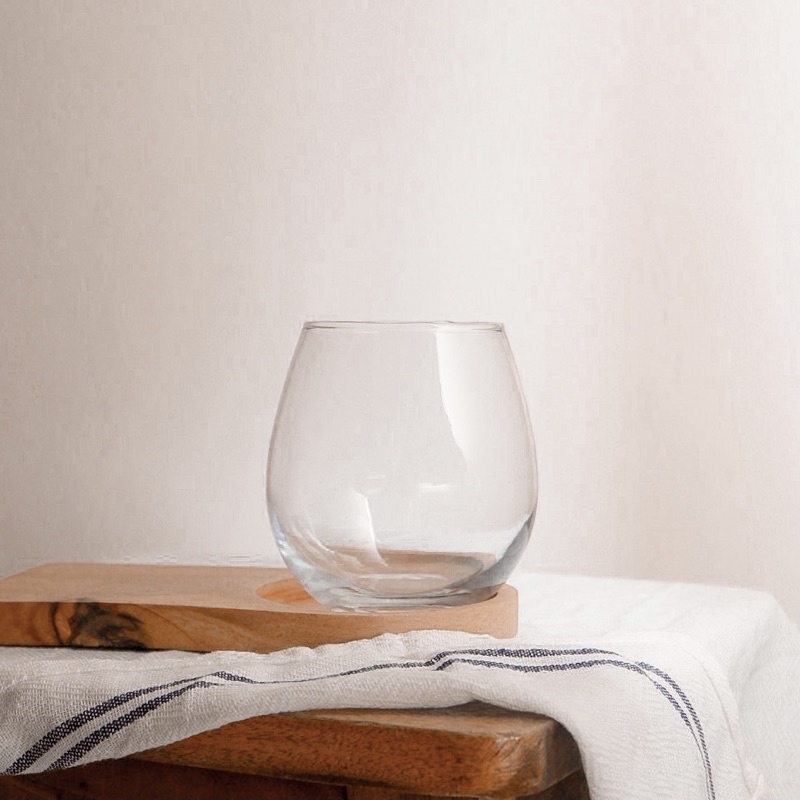 Glass Cup Ball Round | Gelas Aesthetic Kaca Bulat Bening homecafe korea