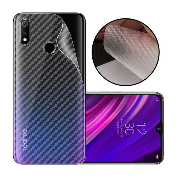 SKIN CARBON REALME 3 REALME 3 PRO - ANTI GORES BELAKANG REALME 3 PRO