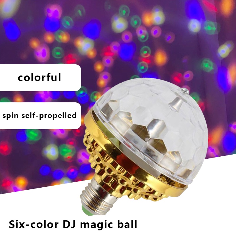 ღ Led 7 Warna Lampu Rotating Magic Ball Bulb Flash Ruang Dalam Ruangan Warna Light Ball Tahap Efek Pencahayaan Pesta Disko ktv Tahap Lampu Efek Proyektor