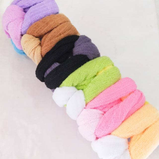 (Lilit 4) IKAT RAMBUT SILANG WARNA LILITAN 4 / KUNCIR RAMBUT / KARET RAMBUT-1