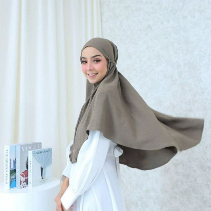 HAYFA - Bergo Crinkle Airflow Jilbab Crinkle Instan PREMIUM Size L Daily Non Ped Hijab Rayon HIGH QUALITY Catton Hijab Kusut Lembut Dingin BERGO CRINKLE AIRFLOW BERGO INSTAN TALI JILBAB INSTAN CRINKLE AIRFLOW BERGO INSTAN JUMBO BERGO MARYAM JUMBO