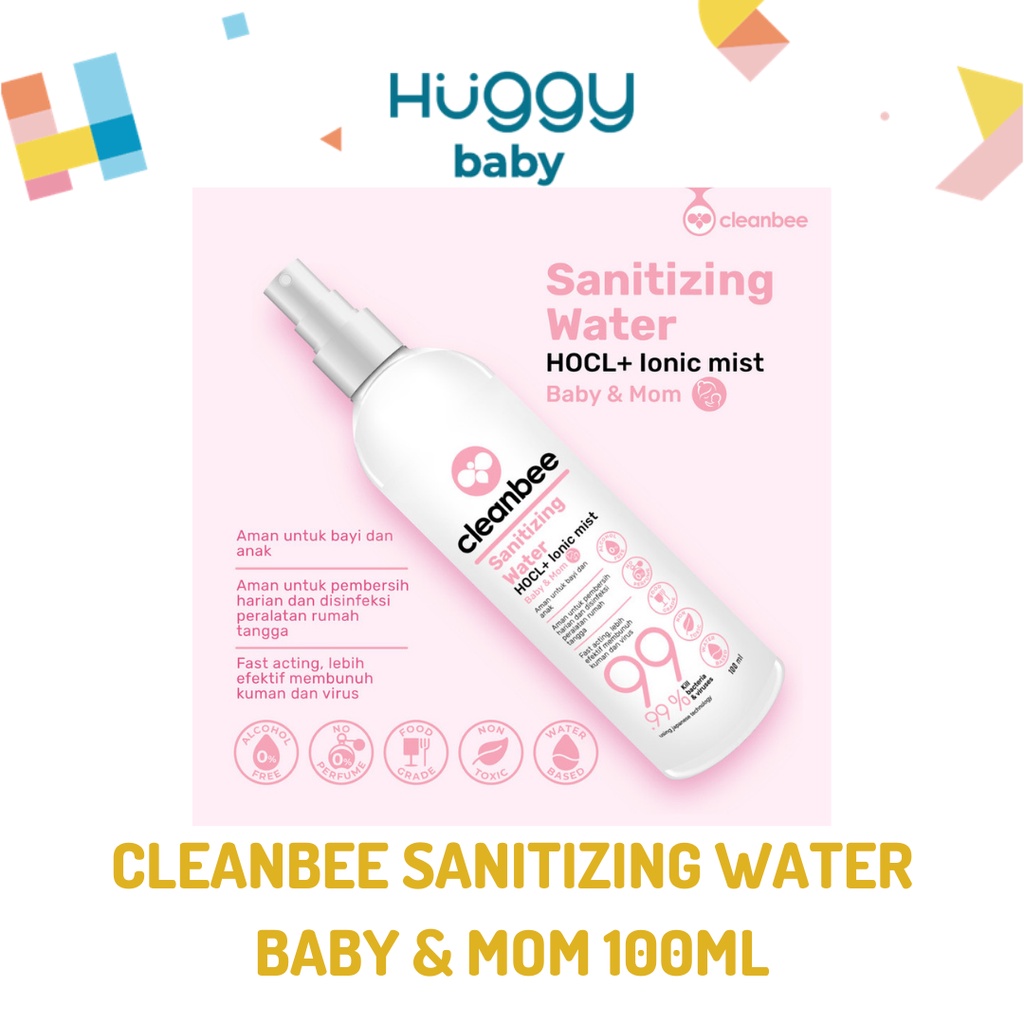 Cleanbee HOCL Sanitizing Water BABY &amp; MOM Food Grade 100ml PINK