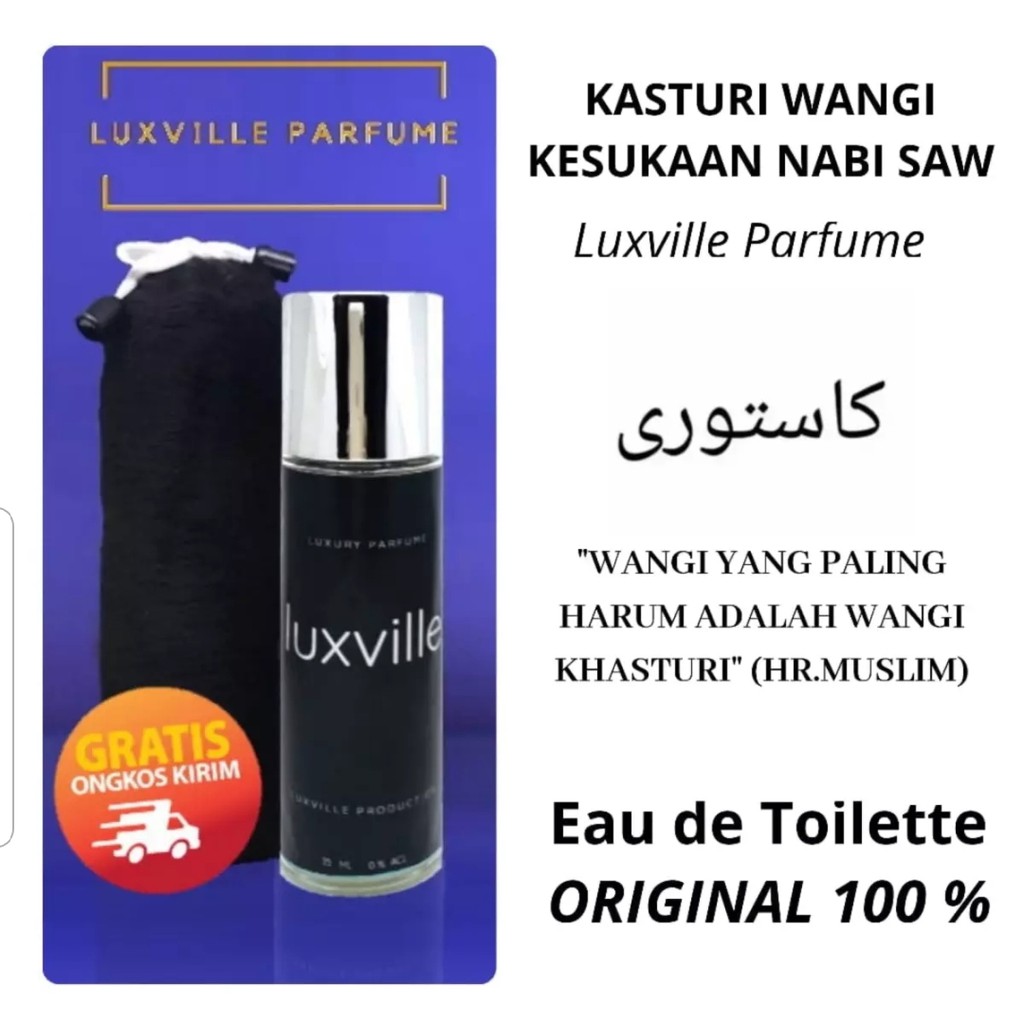 PARFUM SHOLAT PRIA KASTURI NON ALCOHOL TAHAN LAMA NBY LUXVILLE PARFUME / MINYAK WANGI PRIA