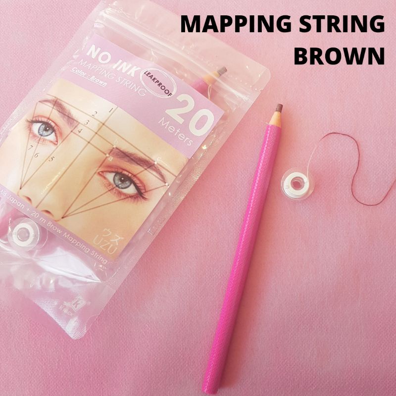 Brow Mapping Brown UZU / Penggaris Benang Sulam Alis Pola Cetakan Benang