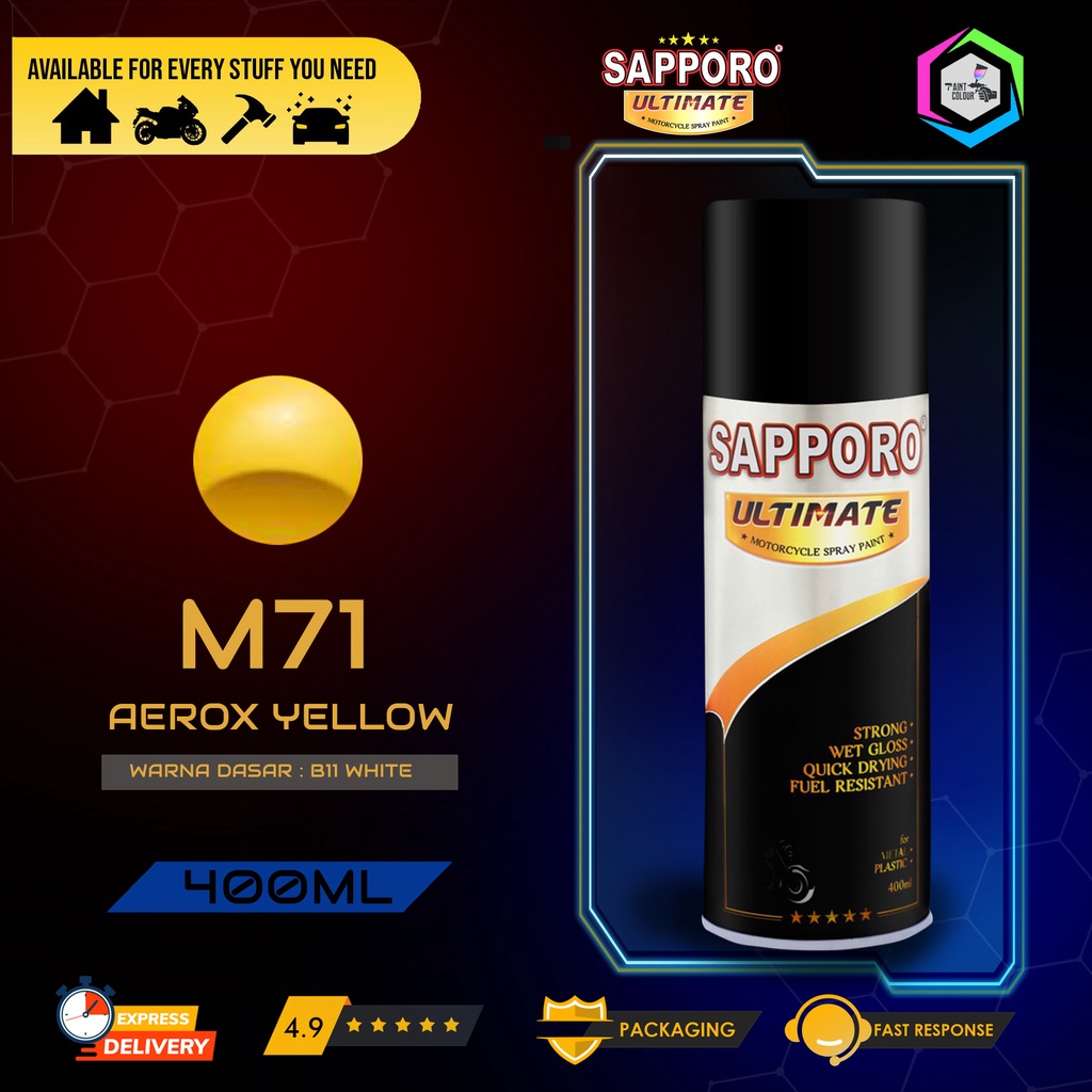 SAPPORO ULTIMATE Metallic Colour Cat Semprot M71 - Aerox Yellow