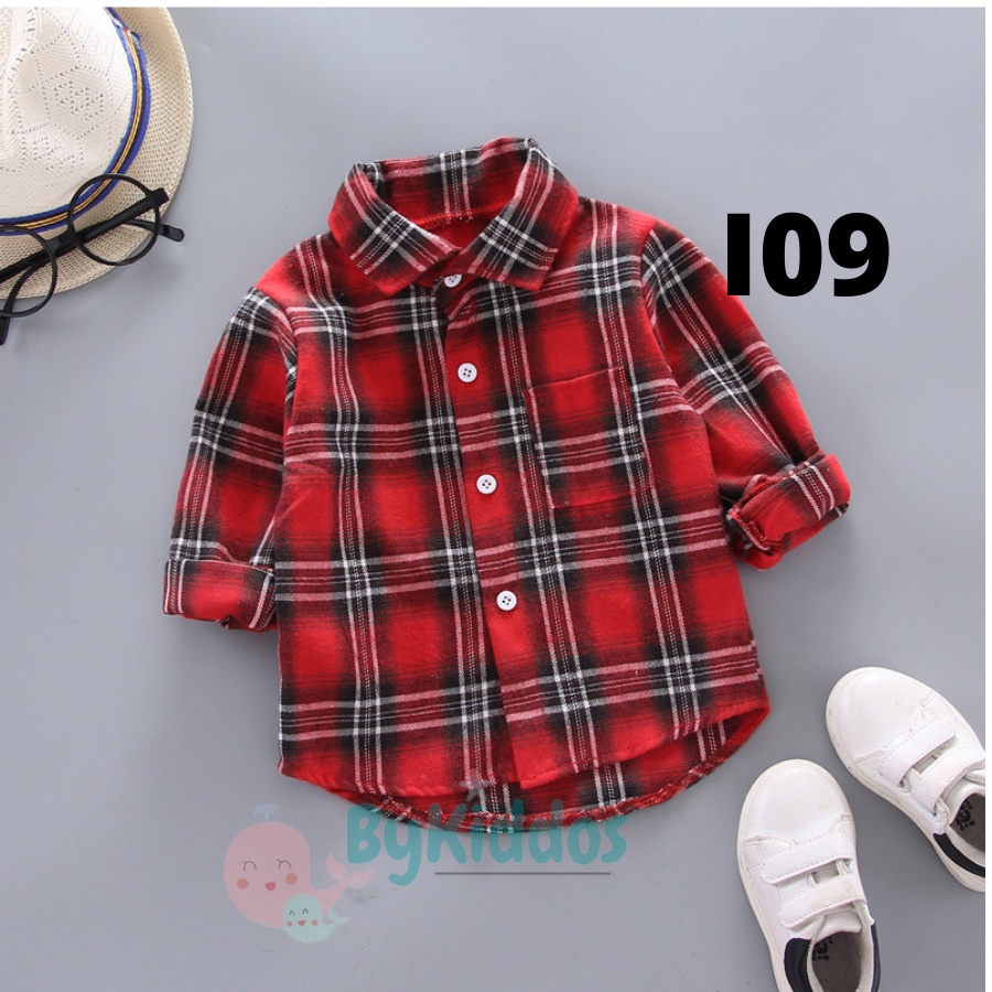 ByKiddos - Kemeja Import Anak Laki Laki Motif Lengan Panjang Bahan Adem High Quality Fashion / Kemeja Import Bayi Part 2