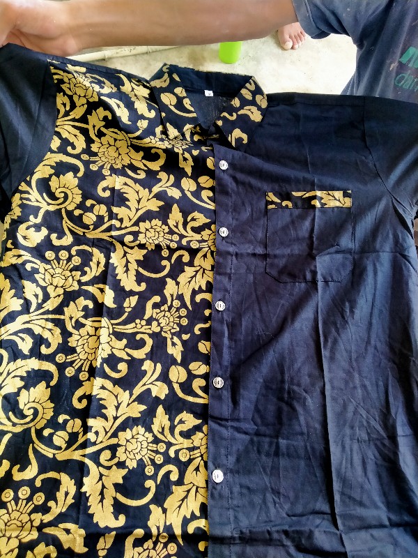 Seragam Batik Cowok Pekalongan / Seragam Atasan Batik Pria Kombinasi Prada Pekalongan