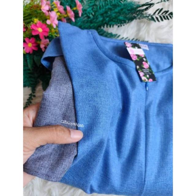 Kamira dress by Zizara - Gamis Katun Linen Toyobo - Gamis Katun Madinah Original - Button Dress