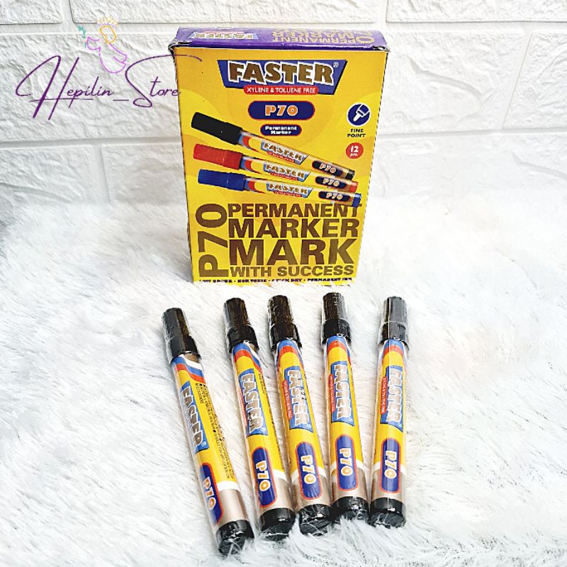 

Spidol Faster Permanent P70 Ecer / Permanent Marker Warna Hitam