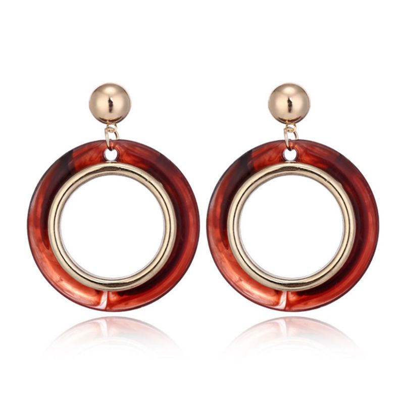 SIY  Acrylic Earrings Women Jewelry Round Vintage Dangle Fashion Charms Decorations