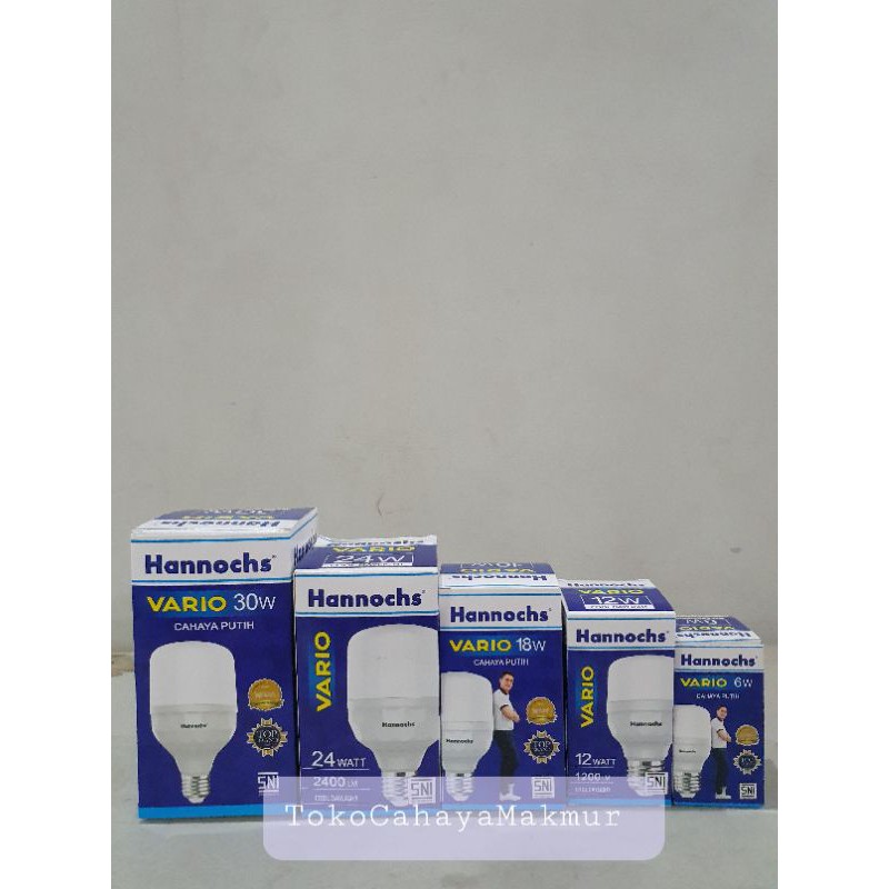 Lampu LED Bohlam Vario 6w,12w,18w,24w,30w Hannochs CoolDayLight