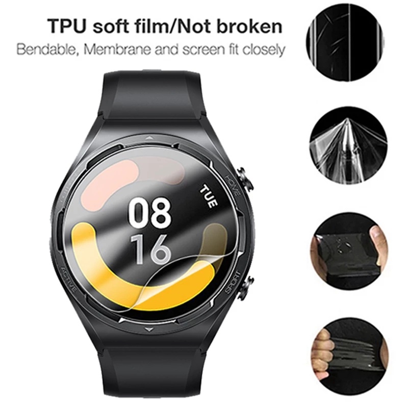 1pc Film Pelindung Layar TPU Anti Gores / Getar Flexible Untuk Smartwatch Xiaomi Watch S1 Active