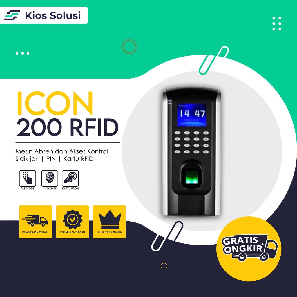 Mesin Absen ICON 200 RFID PROXY | Mesin Absen Sidik Jari | Fingerprint | Mesin Absen Kartu Termurah