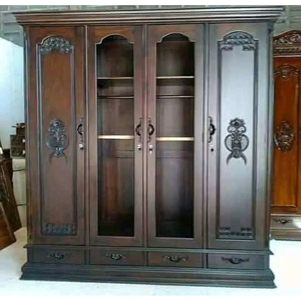 Lemari Pakaian Almari Jati Mebel Mewah Jepara Furniture